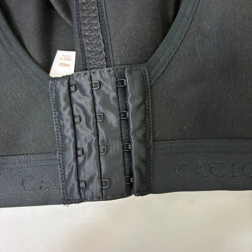 Cacique Black Full Coverage Unlined No-Wire Bra 44DD Logo Band Comfort Fit - Picture 6 of 8